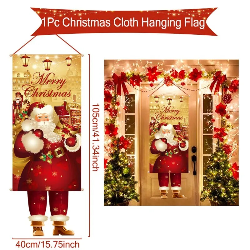 Festive Christmas Hanging Flag Banner Decorations - Image 8
