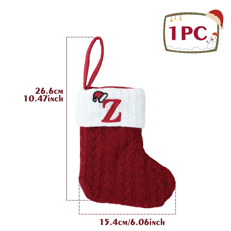 Festive Knitted Alphabet Socks Christmas Ornaments - Image 15