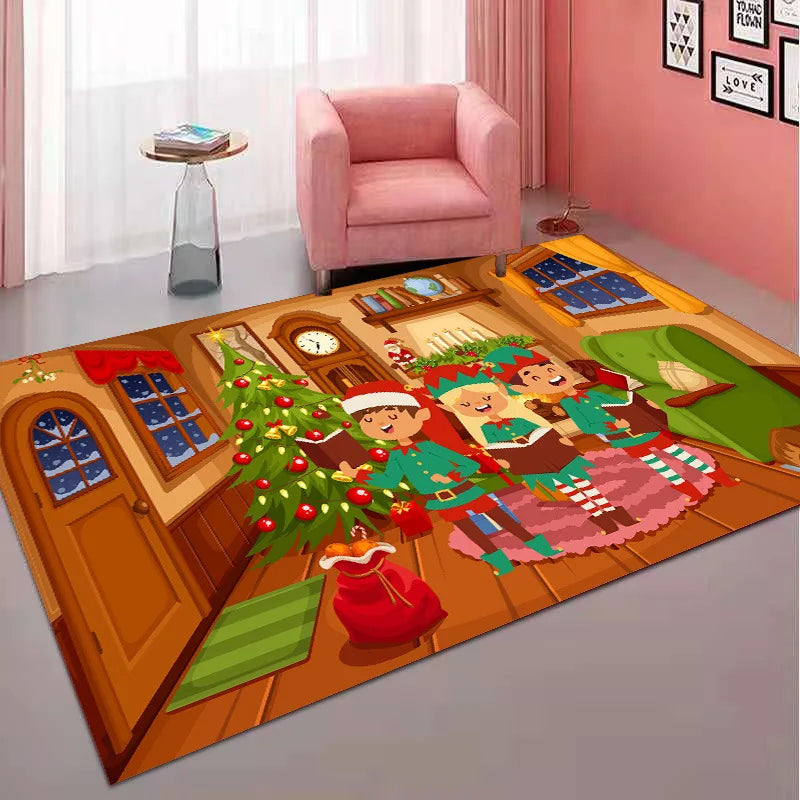 “Christmas Cartoon Santa Claus Anti-Slip Car Carpet” - Image 2