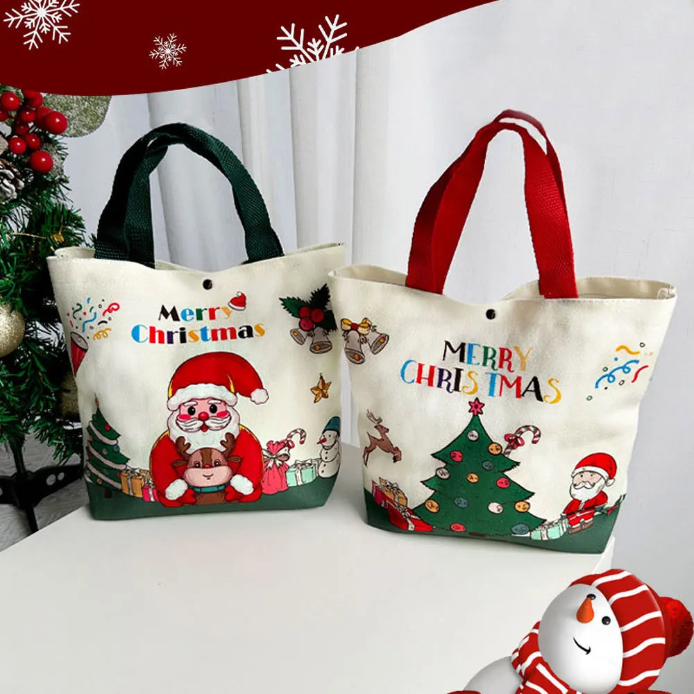 Festive Canvas Christmas Gift Bag - Santa & Elk - Image 8
