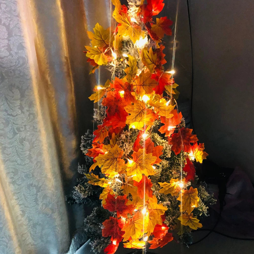 Magical LED Autumn Maple Leaf Garland Lights - Image 8