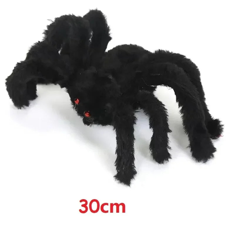 Giant Black Plush Spider Decorations for Halloween - Image 10