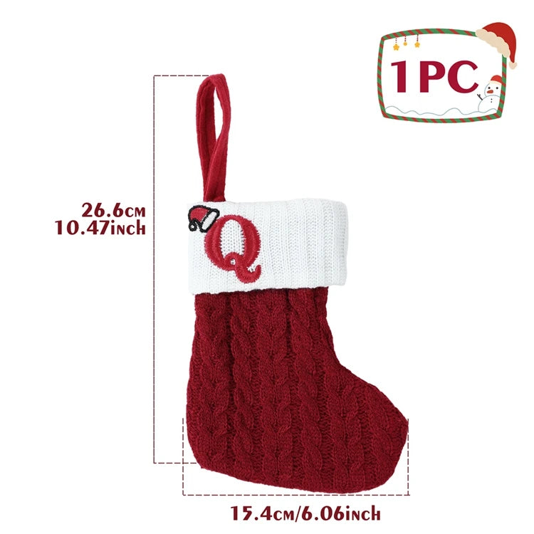 Festive Knitted Alphabet Socks Christmas Ornaments - Image 22