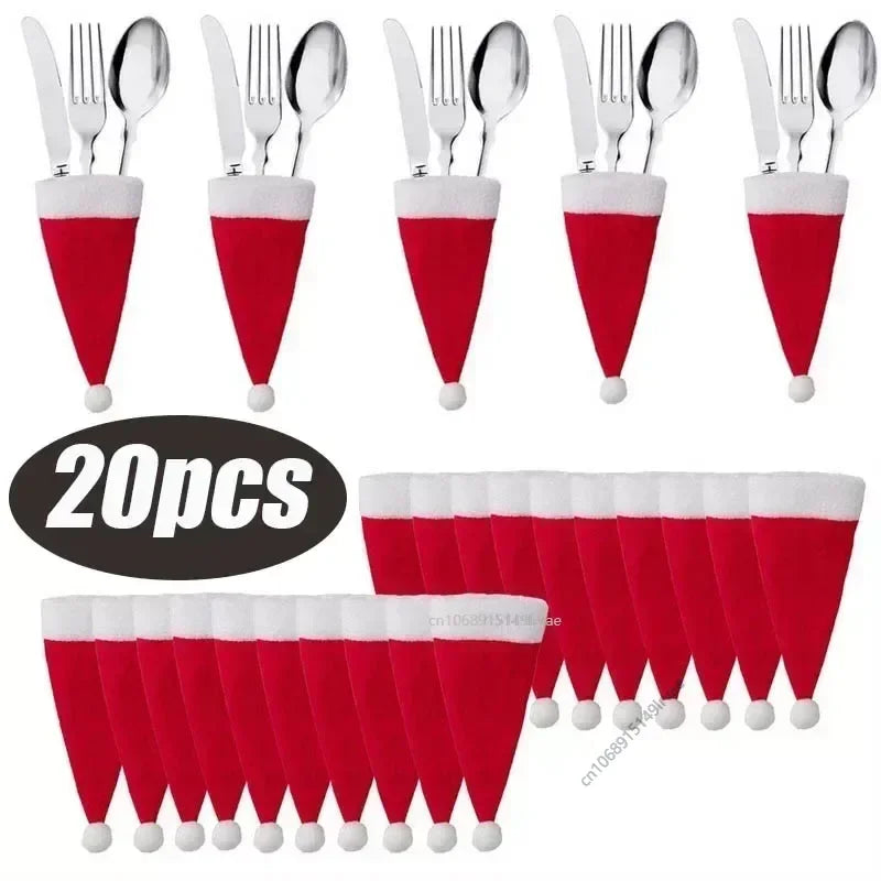 Festive Cutlery Holder Bags for Holiday Dining