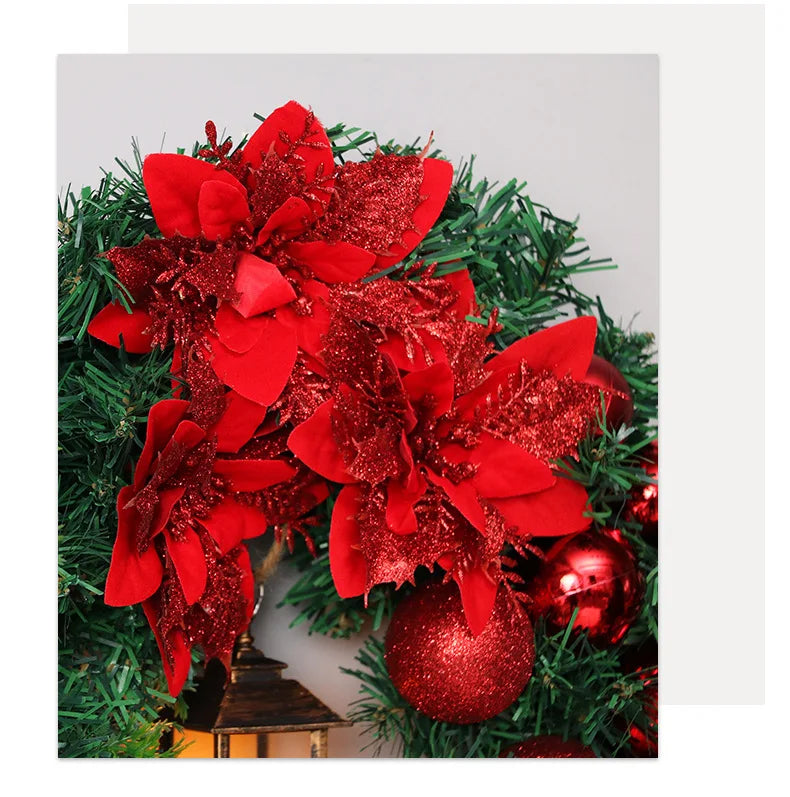 Festive Red and Gold Christmas Wreath for Doors - Image 20