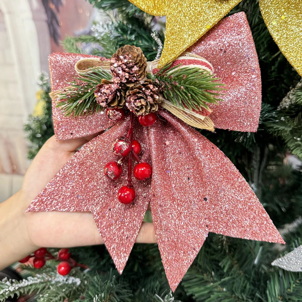“Stunning Red & Gold Glitter Christmas Ribbon Bow” - Image 16