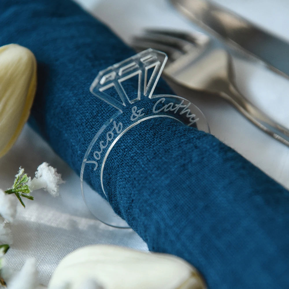 Custom Acrylic Name Napkin Rings for Events