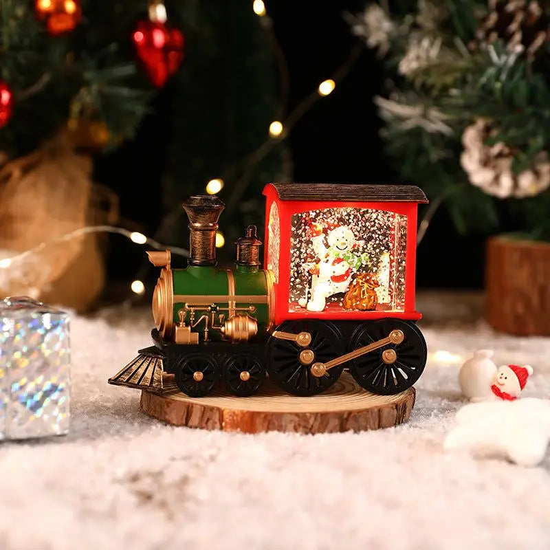 Enchanting Snowman Santa Music Box Christmas Ornament - Image 4