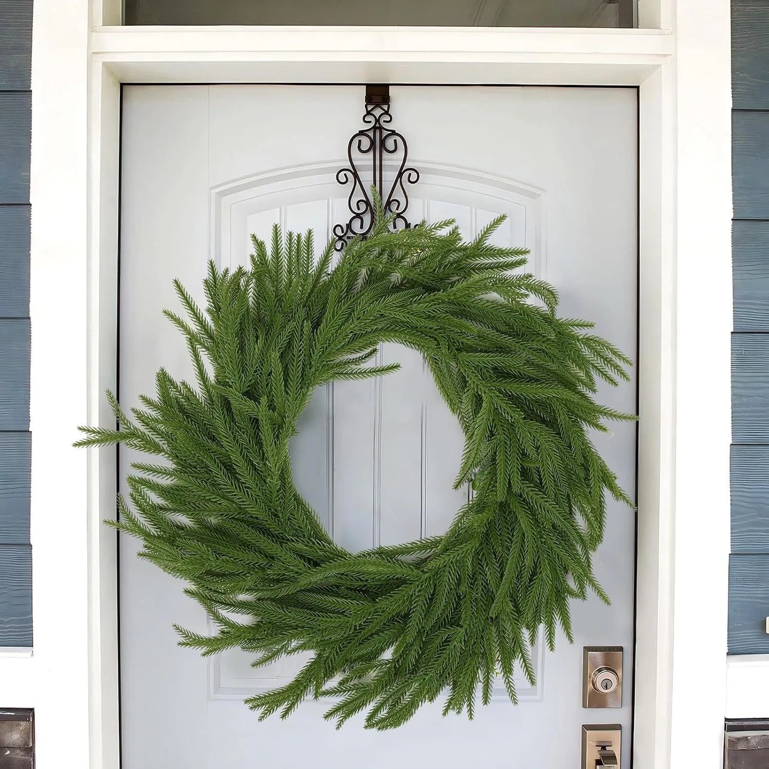 Festive 24 Real Touch Norfolk Pine Wreath - Image 9