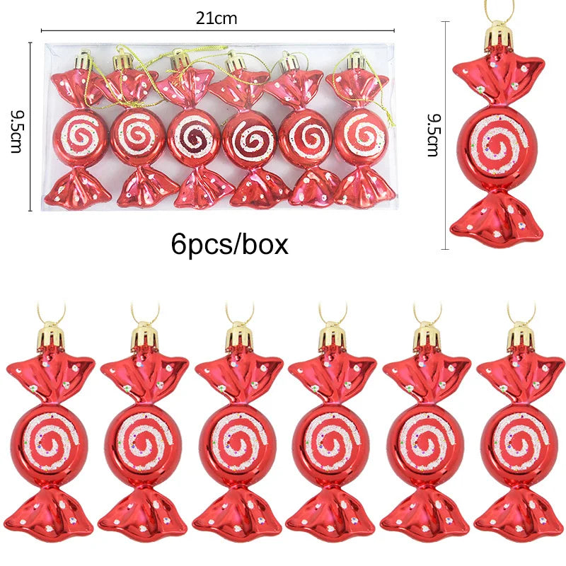 Festive Red Candy Crutch Ornaments for Christmas - Image 10
