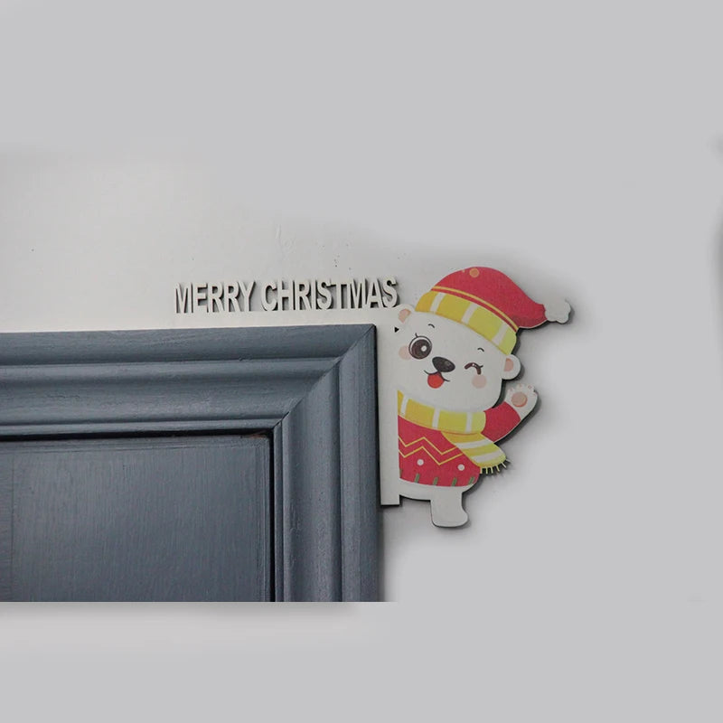 Charming Wooden Christmas Dwarf Door Hanger Decor - Image 6