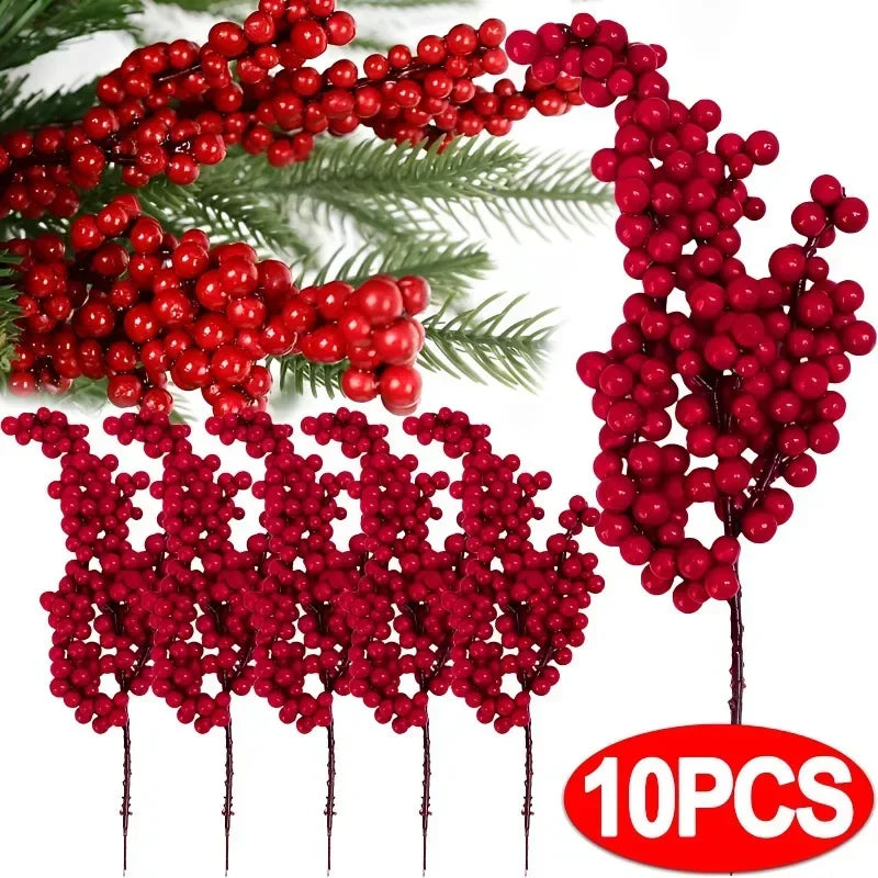 Festive Red Berry Bouquet for Christmas Decor