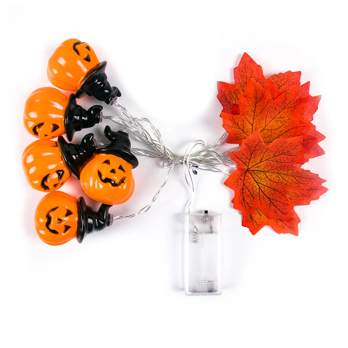 Festive Pumpkin & Maple Leaf String Lights - Image 3