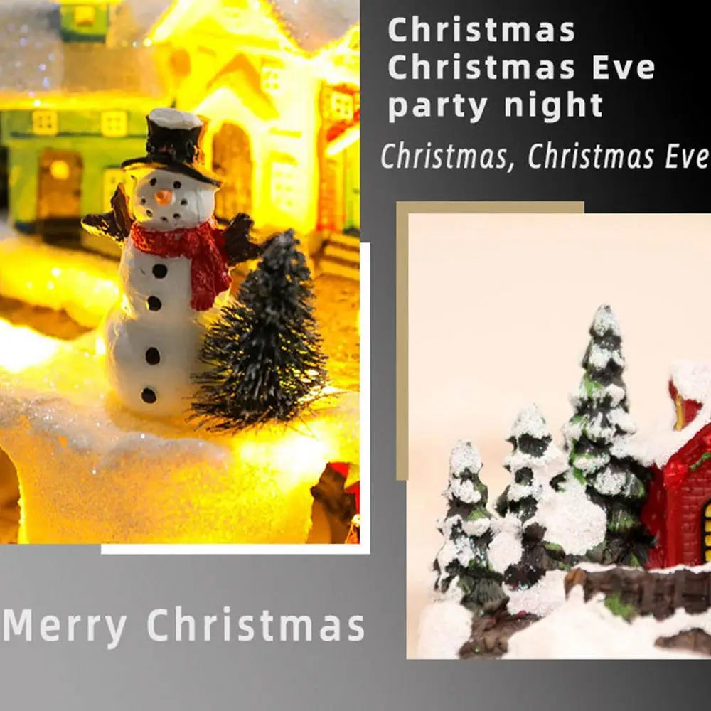 LED Rotating Train Scene Christmas Village Decor - Image 10