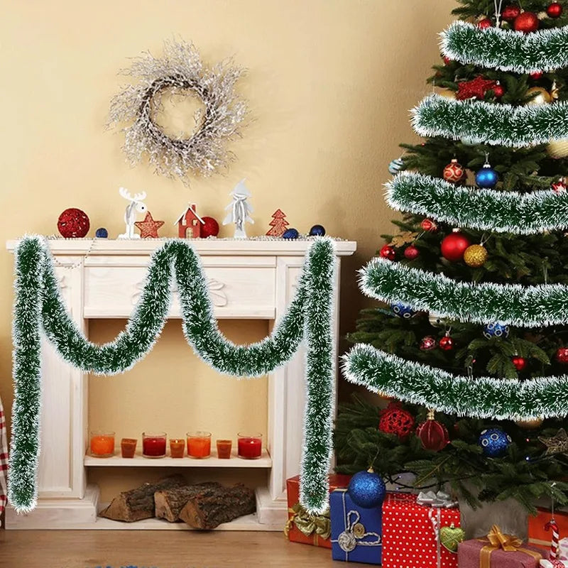 Festive Green Candy Cane Ribbon Garland for Christmas - Image 27