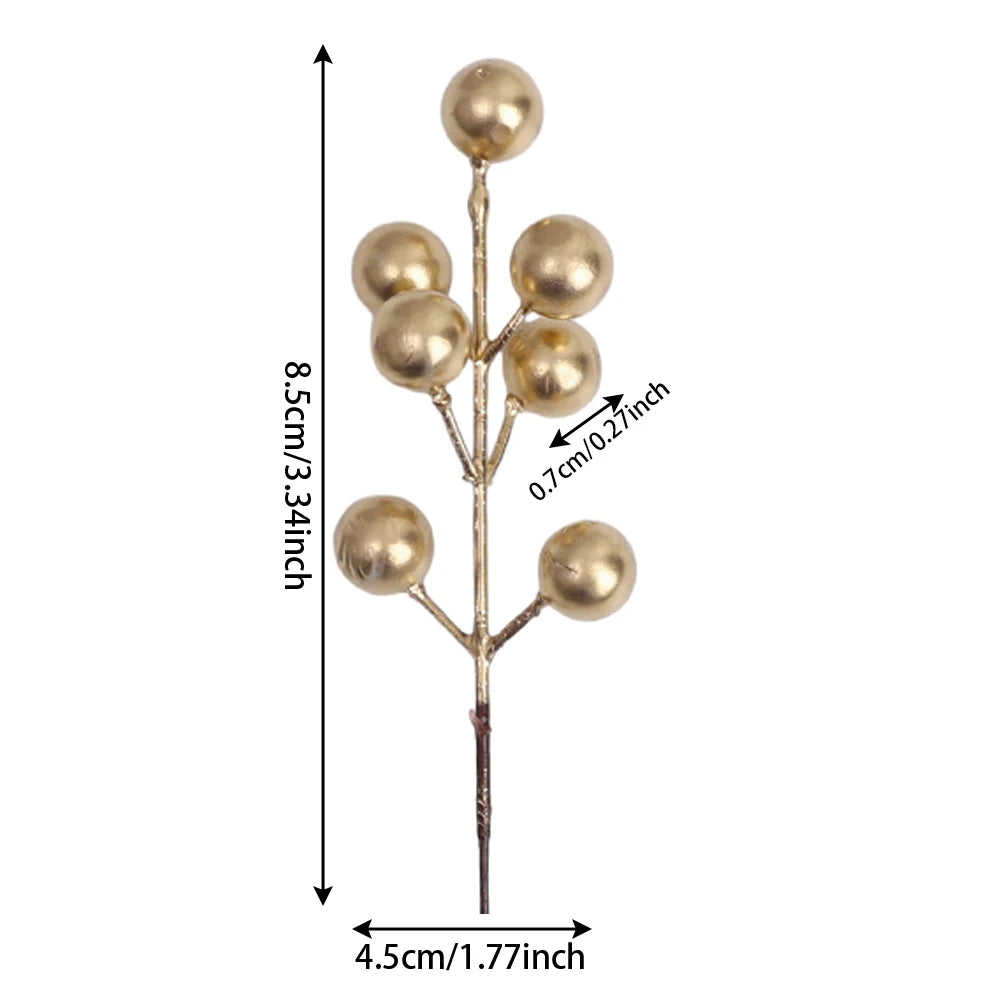 Festive Red & Gold Artificial Berries for Christmas Decor - Image 11