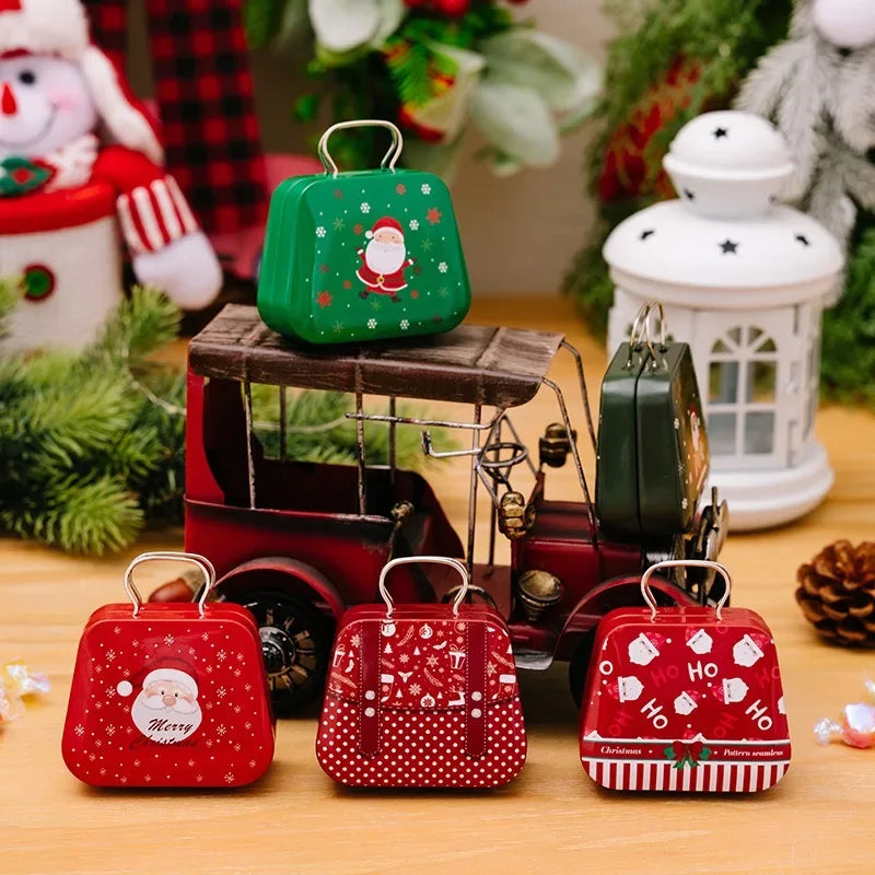 Festive Christmas Tin Handbags - Santa & Snowman - Image 5