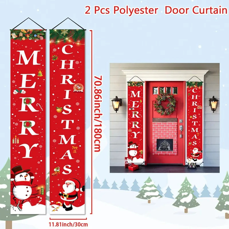 Charming Merry Christmas Door Banner Decoration - Image 4