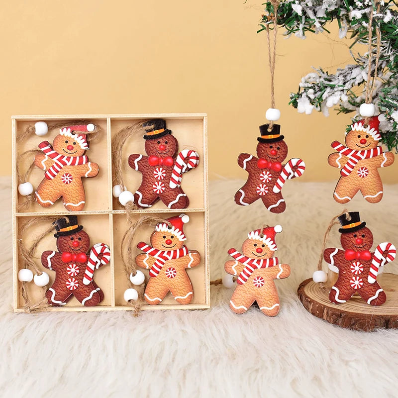12 Wooden Gingerbread Man Ornaments for Christmas - Image 17