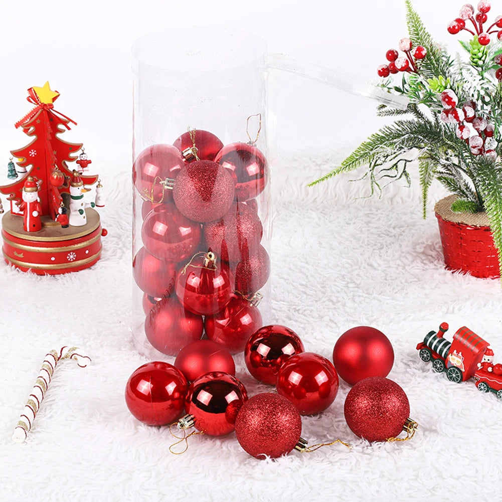 24pcs Glittering Christmas Ball Ornaments - Tree Decor - Image 41