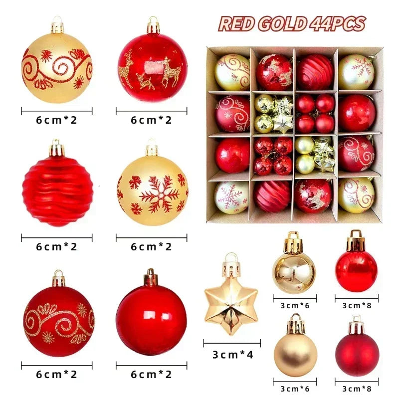 Vibrant 44pcs Multicolor Christmas Tree Ball Set - Image 3