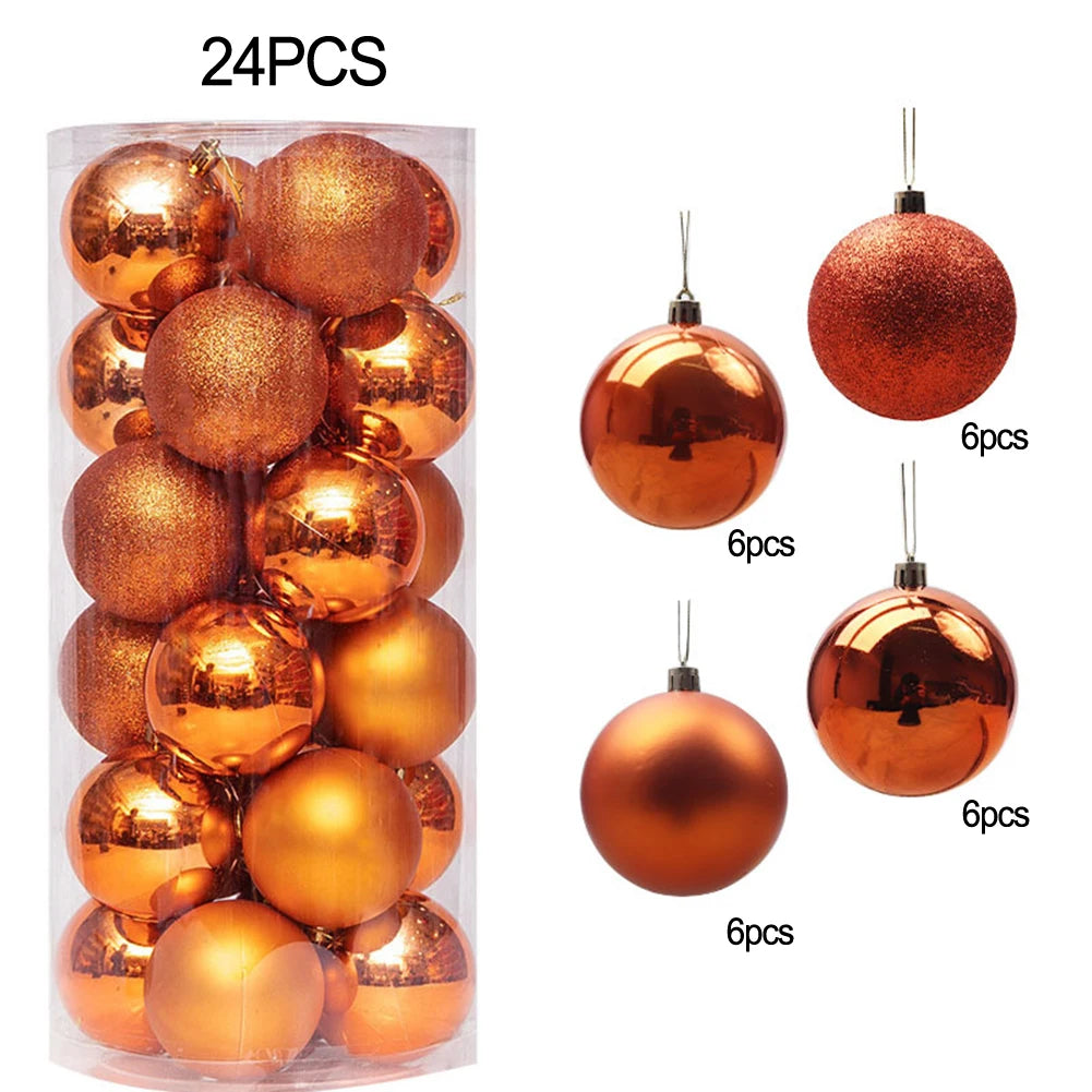 24pcs Glittering Christmas Ball Ornaments - Tree Decor - Image 93