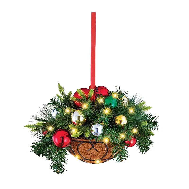 Charming 2D Floral Hanging Basket Ornament - Image 16