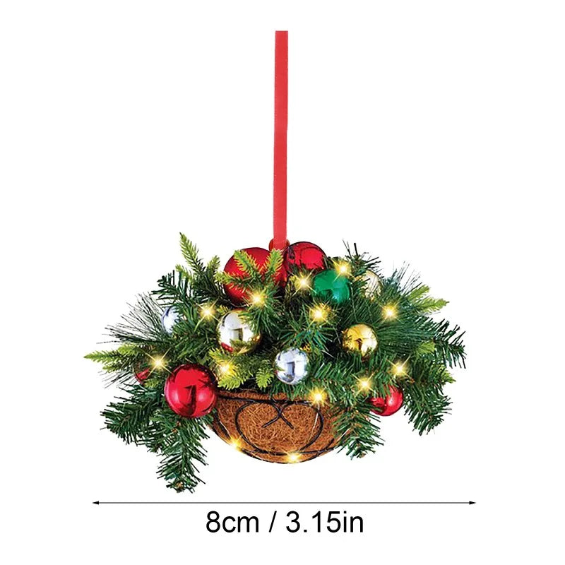 Charming 2D Floral Hanging Basket Ornament - Image 18