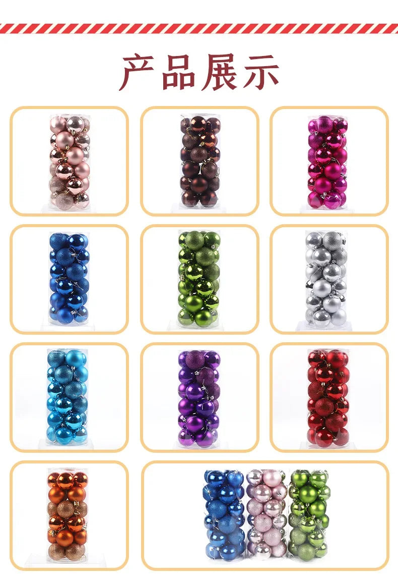 Vibrant Multicolor Christmas Ball Ornaments - 20/24pcs - Image 28