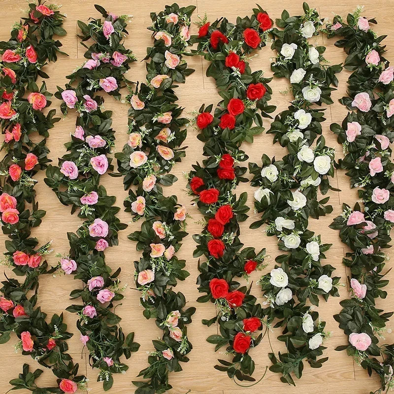 Elegant Silk Rose Garland for Festive Decor