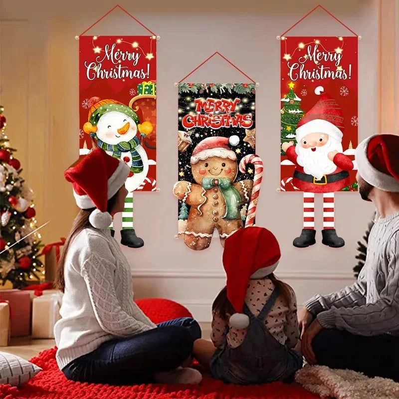 Festive Christmas Hanging Flag for Home Decor - Image 43