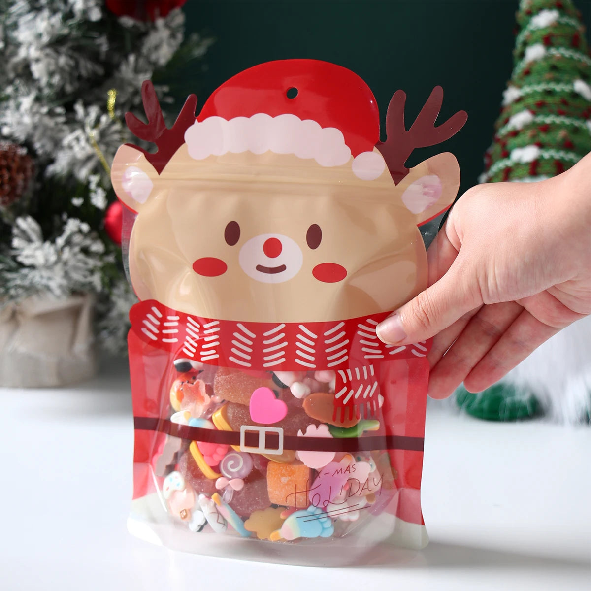 5PCS Festive Christmas Candy Bags for Holiday Cheer - Image 9