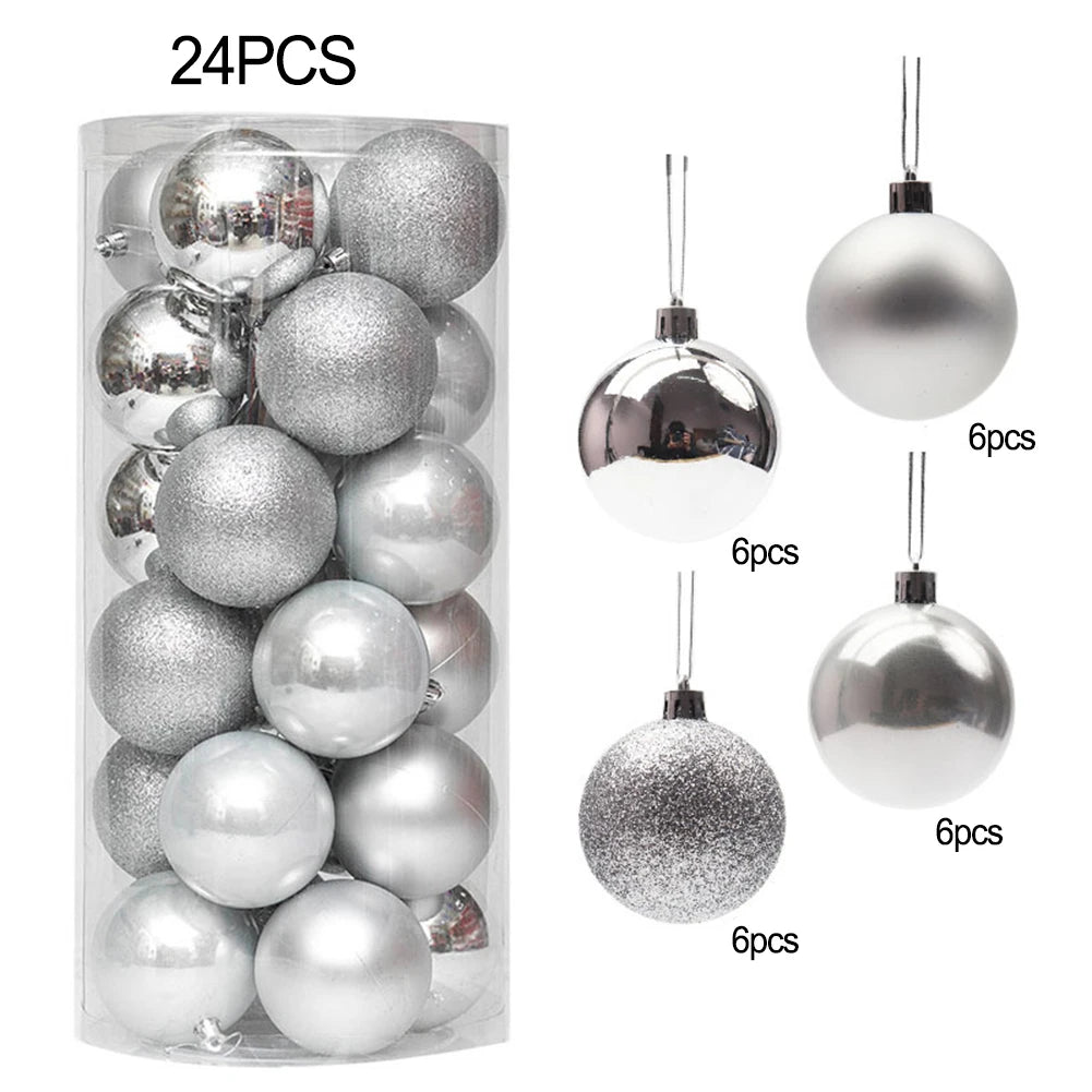 24pcs Glittering Christmas Ball Ornaments - Tree Decor - Image 35