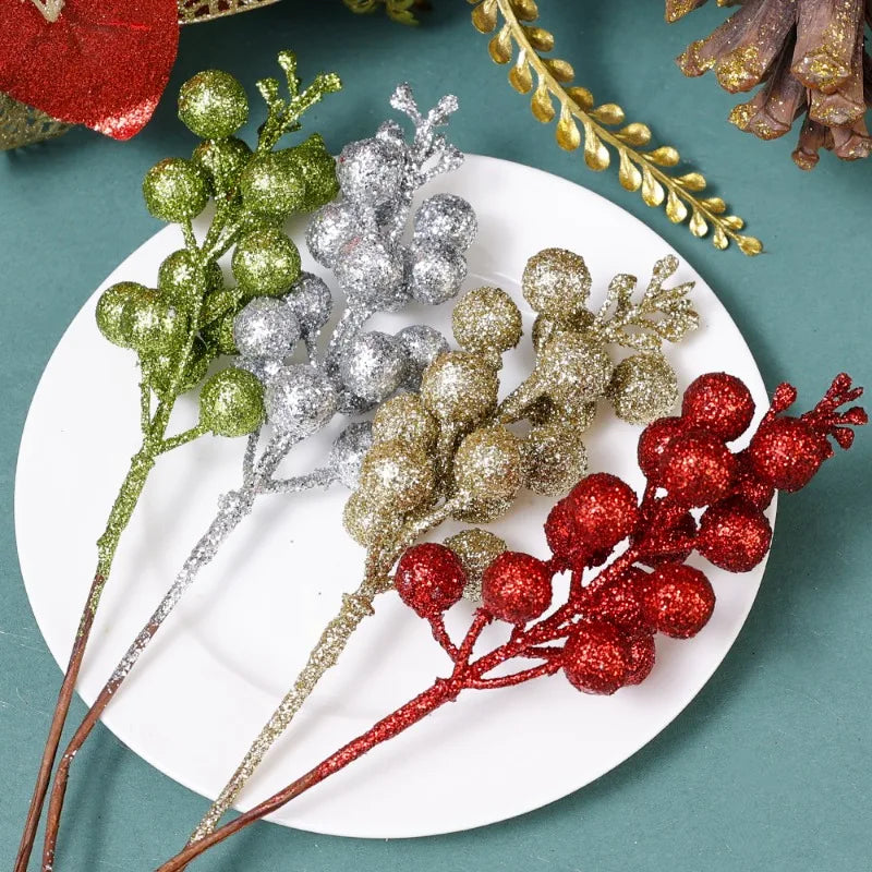 Glittering Red Berry Branches for Festive Decor - Image 6