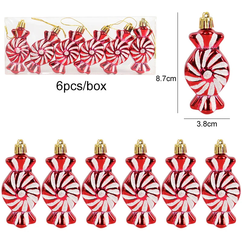 Festive Red Candy Crutch Ornaments for Christmas - Image 11