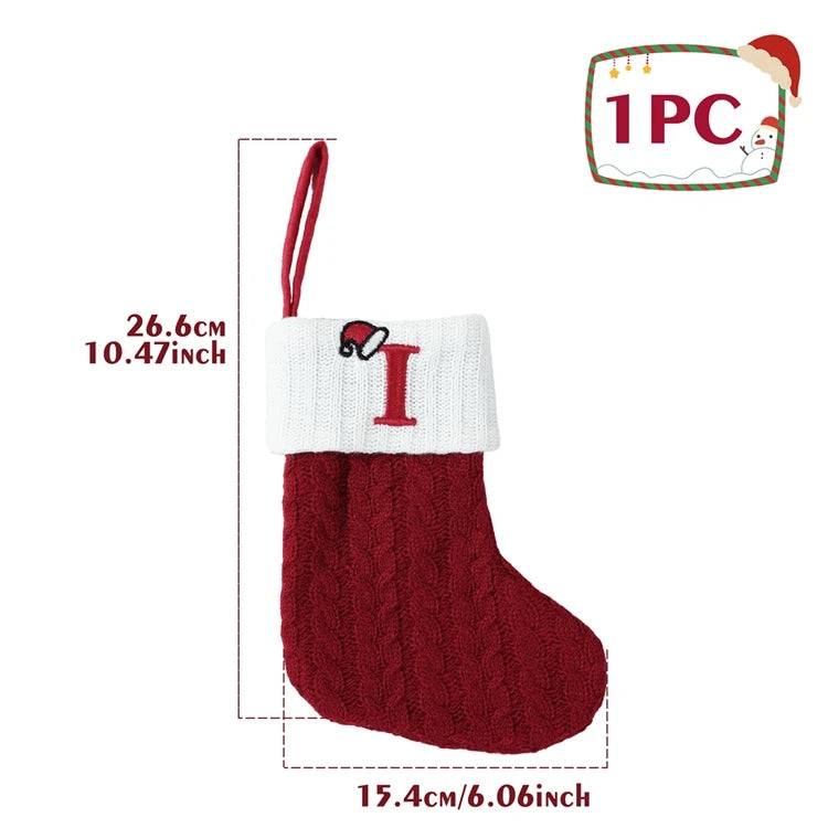 Festive Knitted Alphabet Socks Christmas Ornaments - Image 30