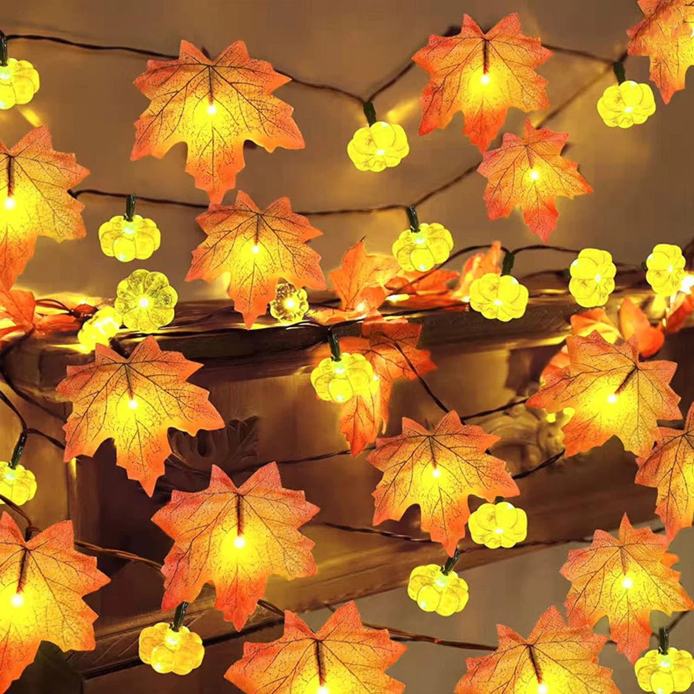 Magical LED Autumn Maple Leaf Garland Lights - Image 26