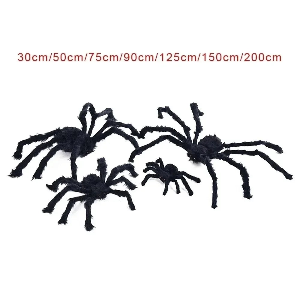 Giant Black Plush Spider Decorations for Halloween - Image 8