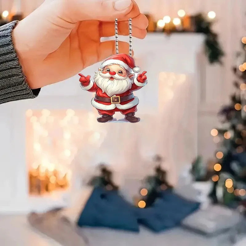 Charming Christmas Acrylic Santa & Snowman Ornaments - Image 12