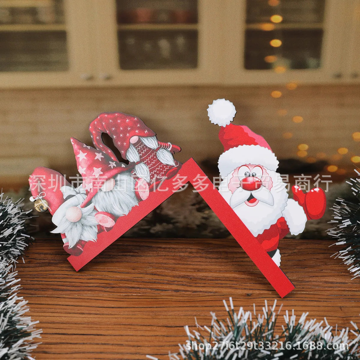 Festive Santa & Elk Wooden Door Frame Décor - Image 39