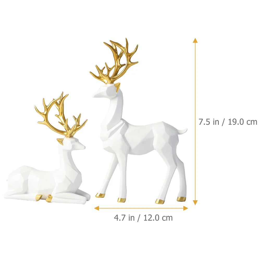 Elegant Gold Elk Table Decorations for Christmas - Image 3