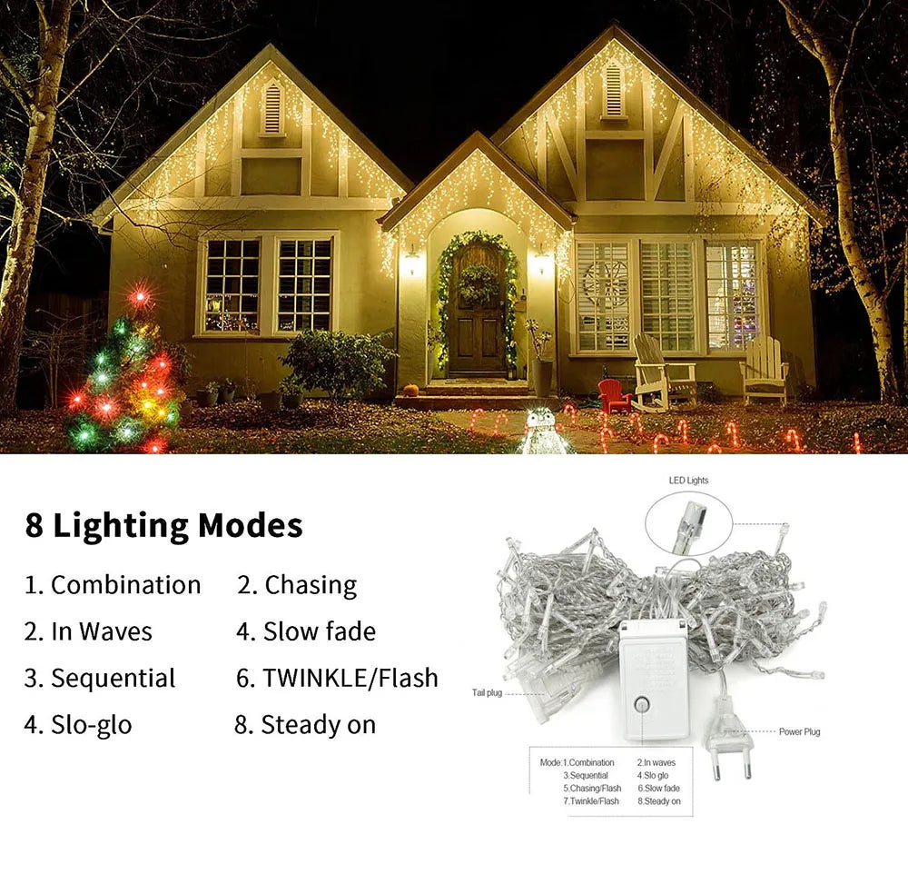 Enchanting 5m LED Christmas Curtain Lights - Image 14