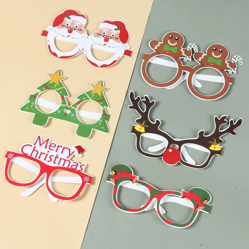 Festive Christmas Paper Glasses - Santa & Snowman Masks - Image 11