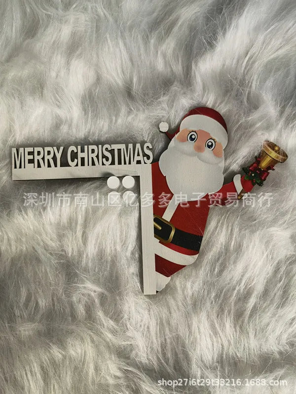 Festive Santa & Elk Wooden Door Frame Décor - Image 30