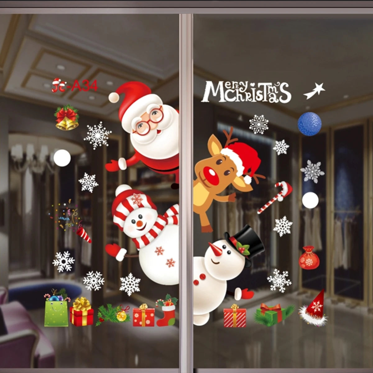 Festive Christmas Wall Window Stickers for Home - Image 7