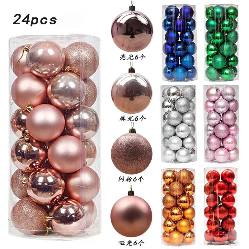 Vibrant Multicolor Christmas Ball Ornaments - 20/24pcs - Image 9