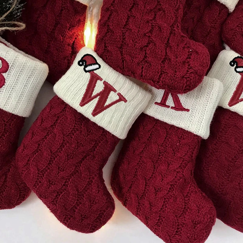 Festive Knitted Alphabet Socks Christmas Ornaments - Image 39