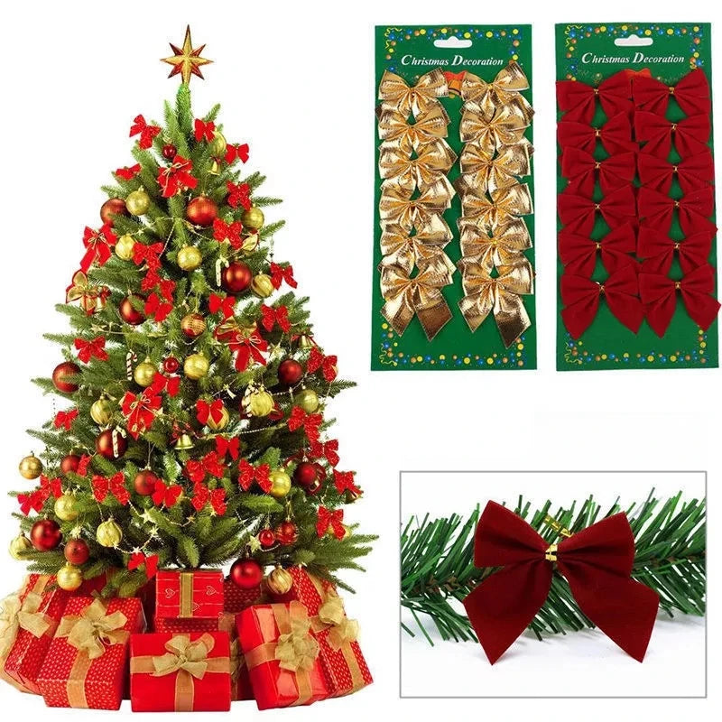 12 Christmas Bow Ornaments for Festive Decor - Image 17