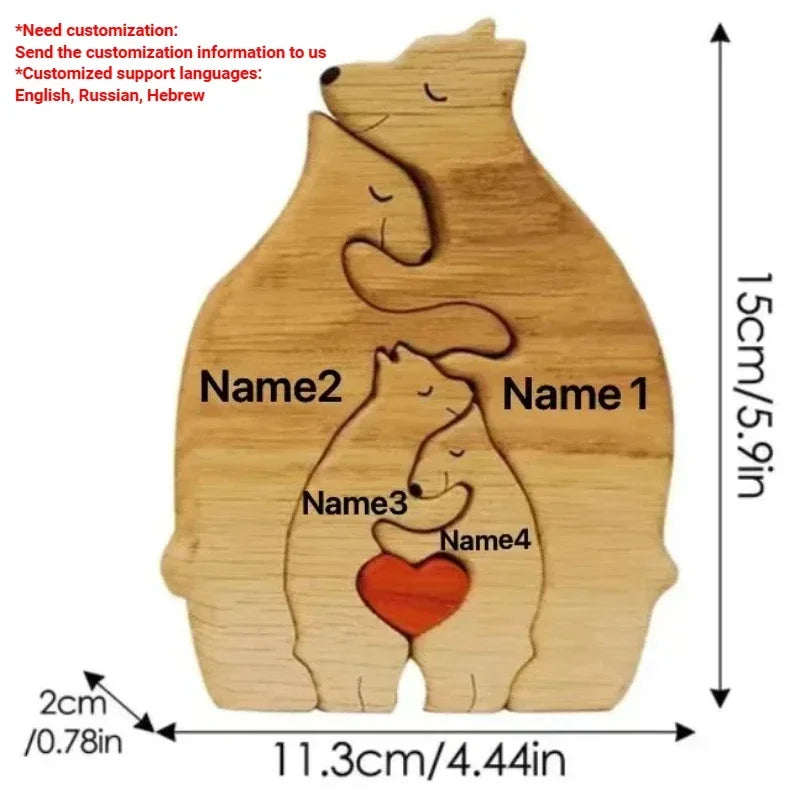 Heartfelt Wooden Art Puzzle for Christmas Decor - Image 4