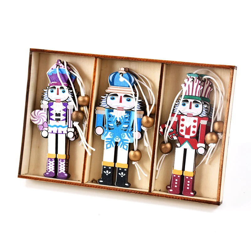 9pcs Wooden Nutcracker Soldier Christmas Ornaments - Image 17